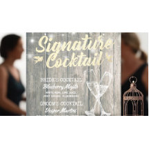 Menu des boissons de signature de mariage Verre à 