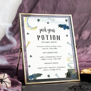 Poster Menu des boissons pour Baby Shower Halloween « Cho