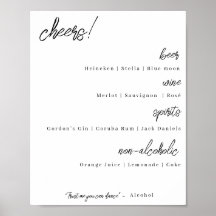 menu du bar mariage - élégance moderne (alternativ
