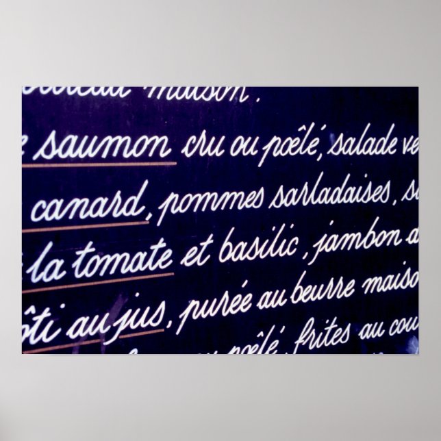 Poster Menu français (Devant)