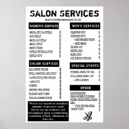 Poster Menu Grunge Salon