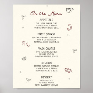 Poster Menu Marron Irrégulier Dessiné à la Main