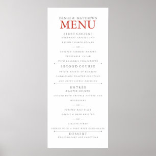 Poster Menu Poinciana de 4 po x 9 po
