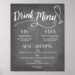 Poster Menu Signature Boire Décor Mariage