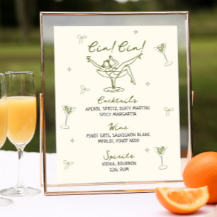 Poster Menu Tini Bit Ancien Quirky Main Dessinée Annivers