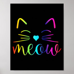 Poster Meow Cute Chat Face Drôle Citation Pour Moi Fans D