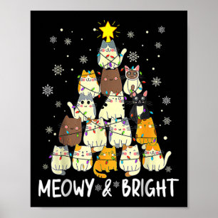 Poster Meowa Catmas Chat Noël Arbre de Noël Filles Garçon