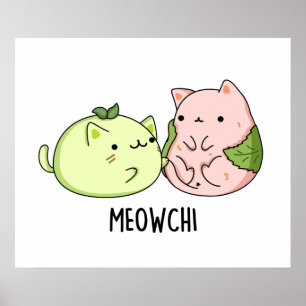 Poster Meowchi Funny Mochi Pun