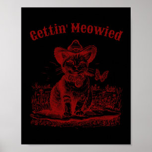 Poster Meowdy Bachelorette Party Cowgirl Cowboy Chat Brid