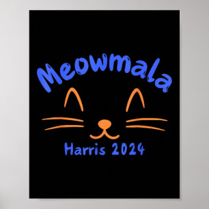 Poster Meowmala Kamala Harris 2024 Dame Chat Pour Kamala