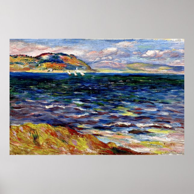 Poster Mer à Bordighera par Renoir (Devant)