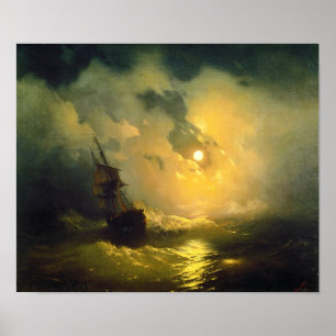 Poster Mer agitée la nuit, Aivazovsky