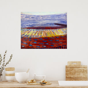 Poster Mer après le coucher du soleil Piet Mondrian