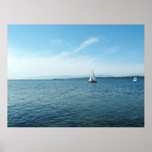Poster mer, bateaux et ciel
