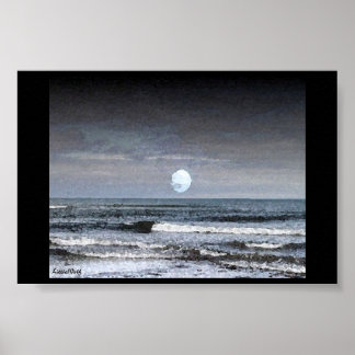 Poster Mer clair de lune