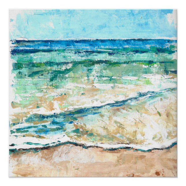 Poster Mer Côtière Et Plage Et Sable Abstrait Glossy (Devant)