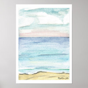 Poster Mer couleur pastel