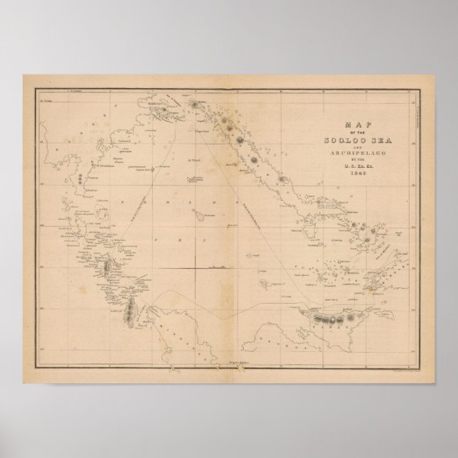 Poster Mer de Sooloo, Archipel, Philippines (Devant)
