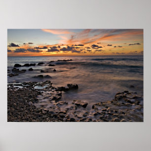 Poster Mer des Caraïbes, Îles Caïmans. Vagues déferlantes