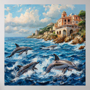 Poster Mer des dauphins