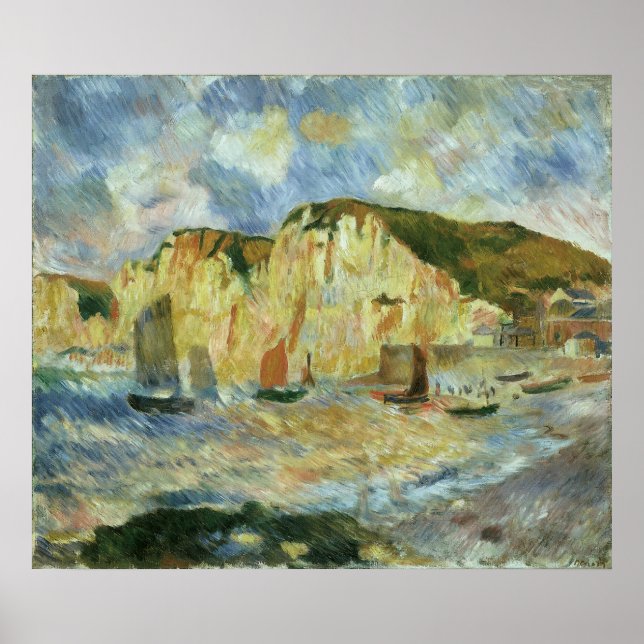 Poster Mer et Falaises par Pierre Renoir, Beaux-Arts Anti (Devant)