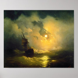 Poster Mer orageuse la nuit, Aivazovsky