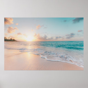 Poster Mer pendant l'heure d'or