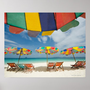 Poster Mer tropicale de plage et de turquoise de sable. 2