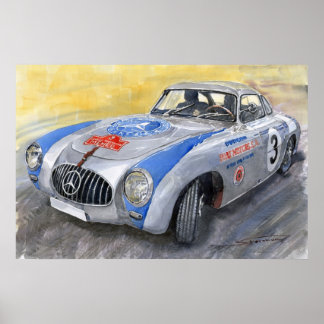 Poster Mercedes Benz 300 SL 1952 Carrera Panamericana Mex