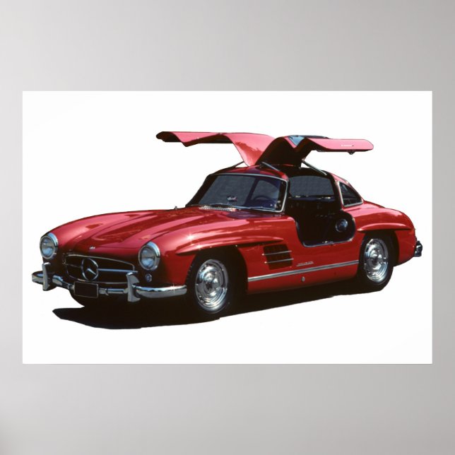 Poster Mercedes Benz SLR300 Gullwing classique (Devant)