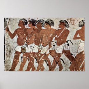 Poster Mercenaires Nubiens Par Maler Der Grabkammer Des Z