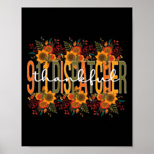 Poster Merci 911 Expéditeur Thanksgiving 911 Opérateur