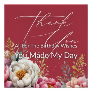 Poster Merci à tous pour les vœux d'anniversaire Vous ave