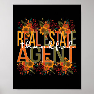 Poster Merci agent immobilier Thanksgiving