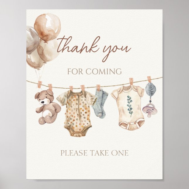Poster Merci Boho Baby Clothes pour venir (Devant)