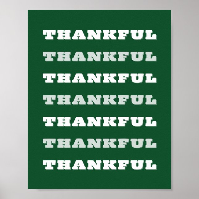 Poster Merci, Citation de gratitude, Vert (Devant)
