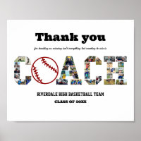 Merci Coach Baseball Team Photo Collage