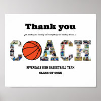 Merci Coach Basketball Team Photo Collage