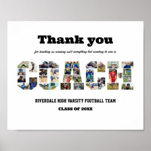 Poster Merci Coach Sports Team Photo Collage
