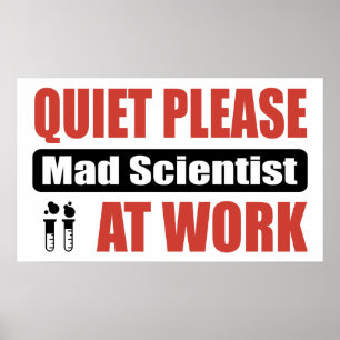 Poster Merci D'Avoir Mad Scientifique Au Travail