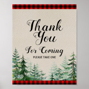 Poster Merci de Baby shower de bûcheron pour demain