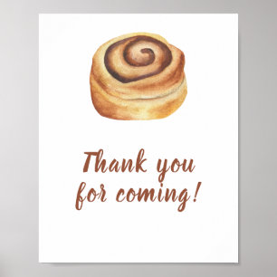 Poster Merci de baby shower de cannelle de Bun