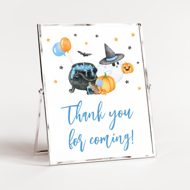 Poster Merci de Baby shower de petit garçon Boo pour veni (Ghost Halloween Baby Shower
Thank you for Coming Sign)