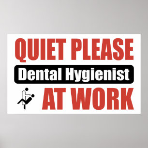 Poster Merci De Bien Vouloir Hygiéniste Dentaire Au Trava