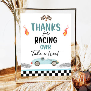 Poster Merci de Racing Over Race Car Two Fast Birthday