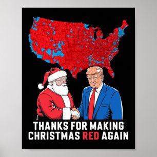 Poster Merci De Rendre Noël Rouge Trump 2024 S