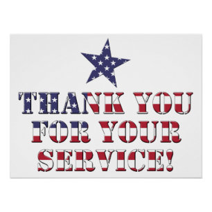 Poster Merci d'étoiles et de rayures pour votre service