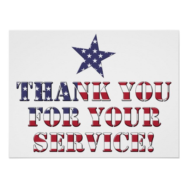 Poster Merci d'étoiles et de rayures pour votre service (Devant)