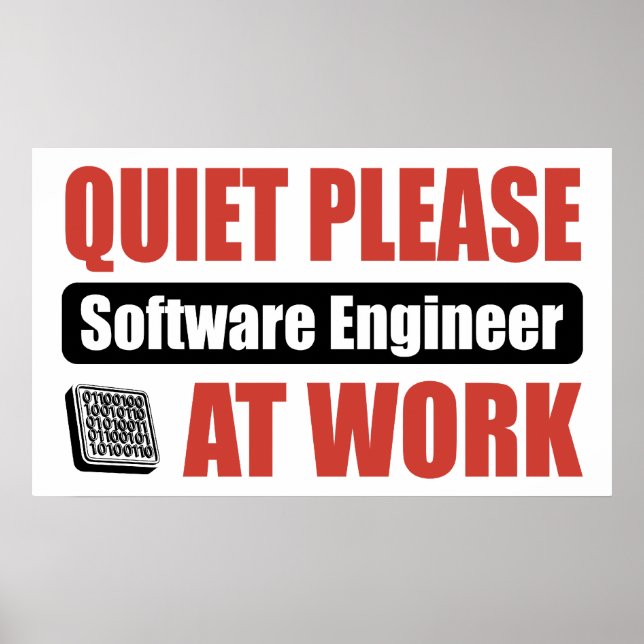 Poster Merci D'Être Ingénieur Logiciel Au Travail (Devant)