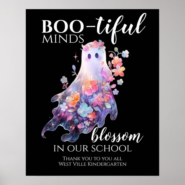 Poster Merci du personnel de l'école d'Halloween (Devant)